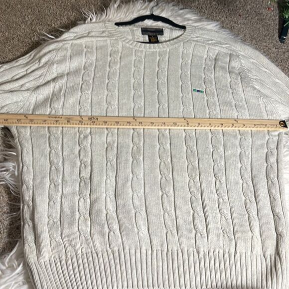 Vintage Alexander Julian sweater Mens size large cotton cable knit crew neck 90s - Picture 9 of 12
